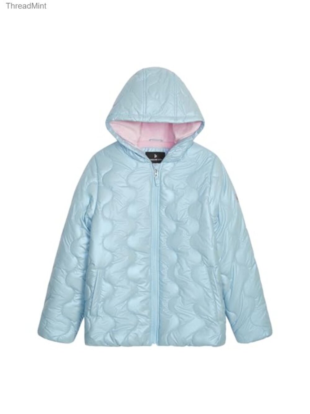 Girls Heavyweight Quilted Shimmer Puffer Jacket Fleece Lined